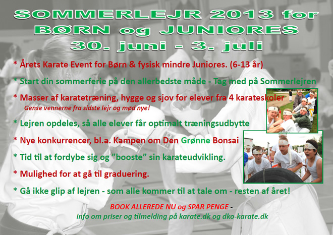 SOMMERLEJR 2013 for BØRN og JUNIORES 30. juni-3. juli (Denmark)